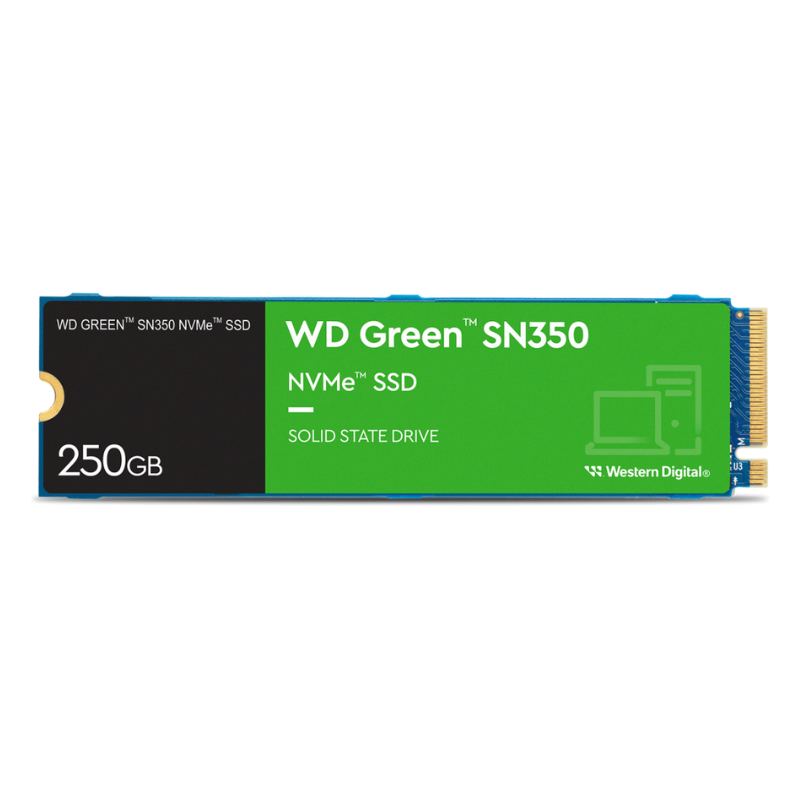 AHD330-2TU31-CBL-17.png WDC WD Green Disque Dur Interne SN350 250GB PCIE M.2 NVMe SSD – Image 1