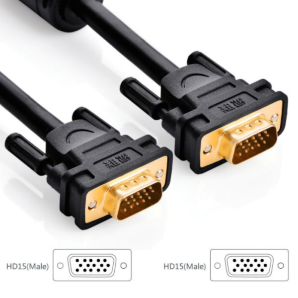 CABLE UGREEN VGA MALE TO MALE 1,5M