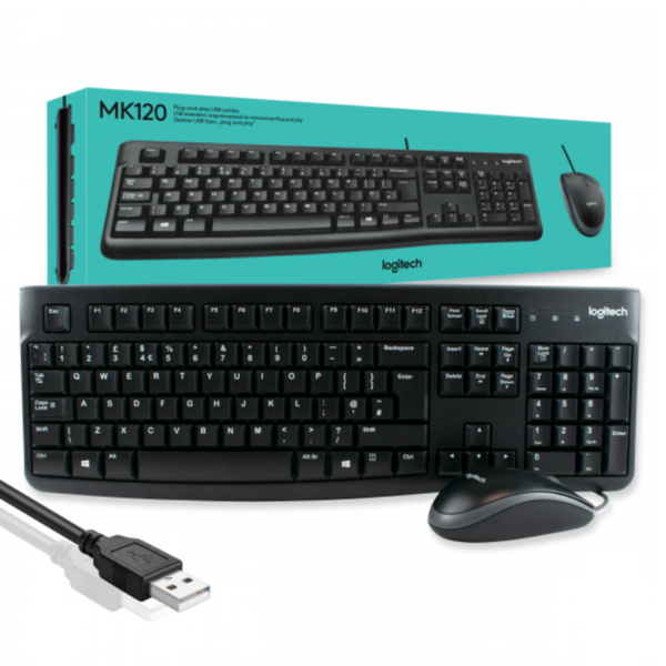 ENSEMBLE CLAVIER ET SOURIS AVEC FIL LOGITECH MK120