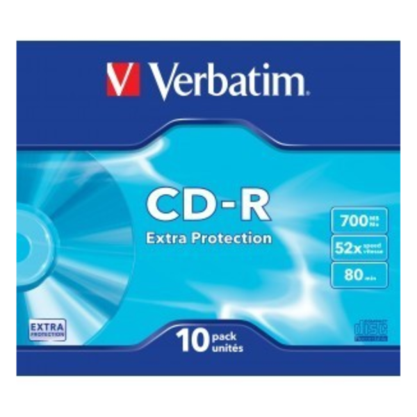 CD-R AVEC POCHETTE VERBATIM 10 PIECES