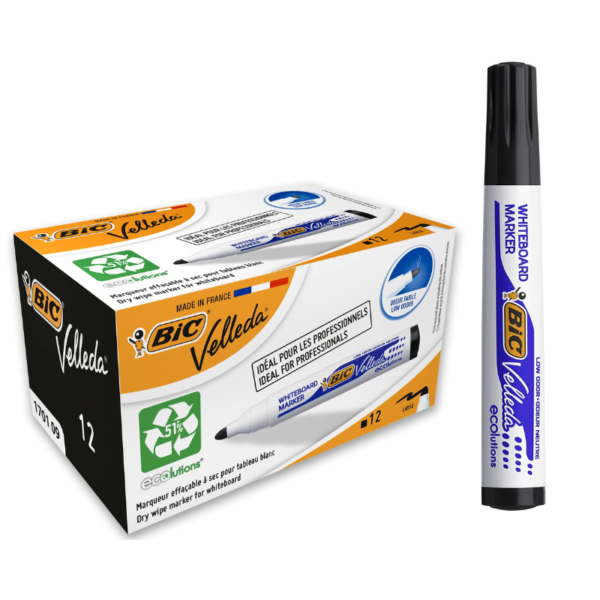 MARQUEUR TABLEAU BIC VELLEDA NOIR 1701 09