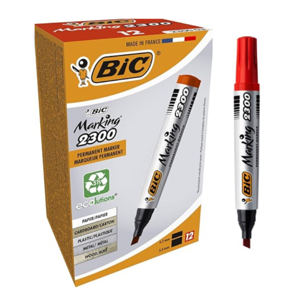 MARQUEUR PERMANENT BIC ROUGE 2300 03