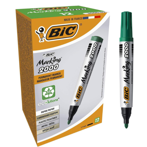 MARQUEUR PERMANENT BIC VERT 2000 02