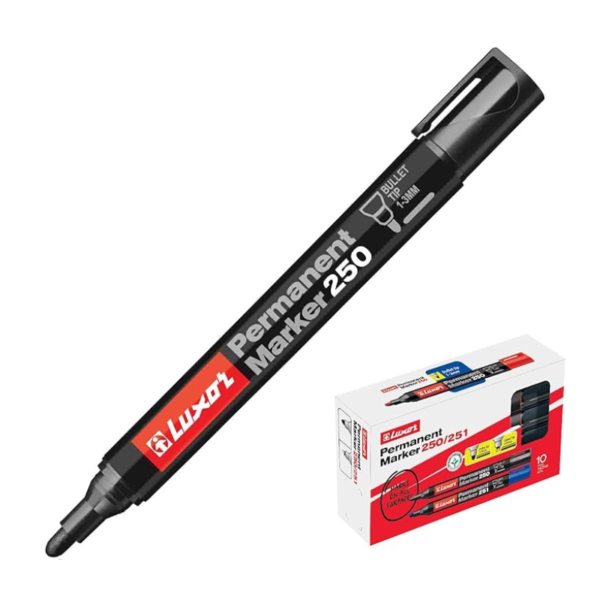 MARQUEUR PERAMNENT LUXOR NOIR 250