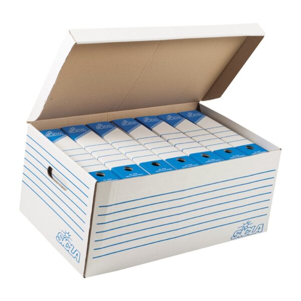 CONTENAIRE 37.5*63*29 EN CARTON ONBDULE BLANCHI AVEC COUVERC
