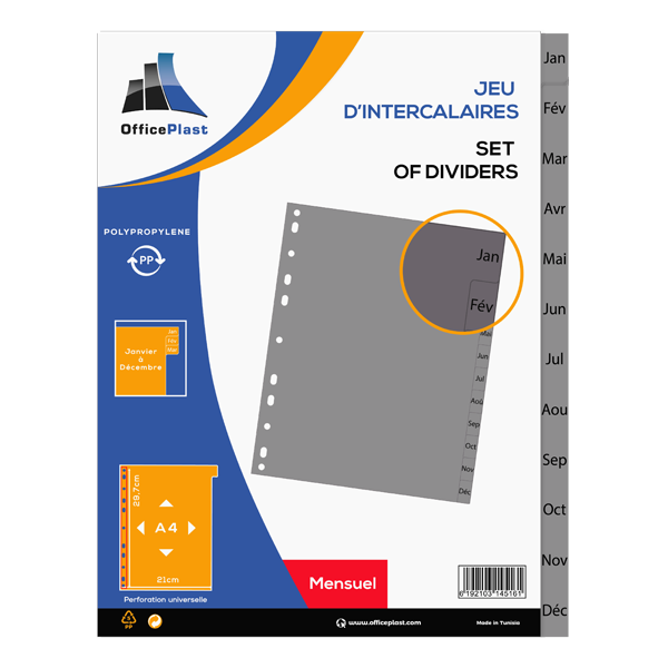 JEUX INTERCALAIRE MENSUEL EN PLAST ATLAS AS-F29497
